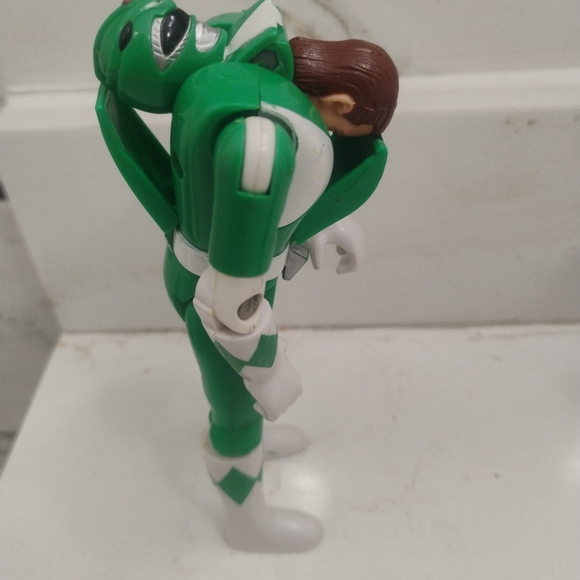 Bandai 1993 Green Power Ranger 5.5" Flip Head Vintage MMPR Action Figure - Picture 4 of 4